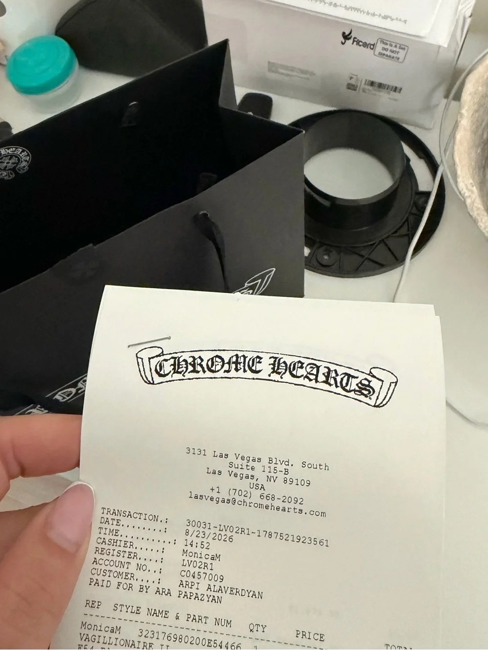 Chrome Hearts Black Glasses with Silver Accents